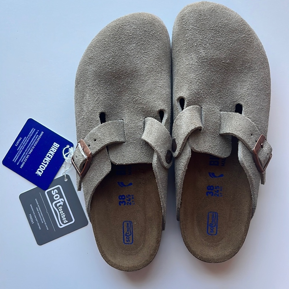 NWT Birkenstock Boston Taupe EU 38
